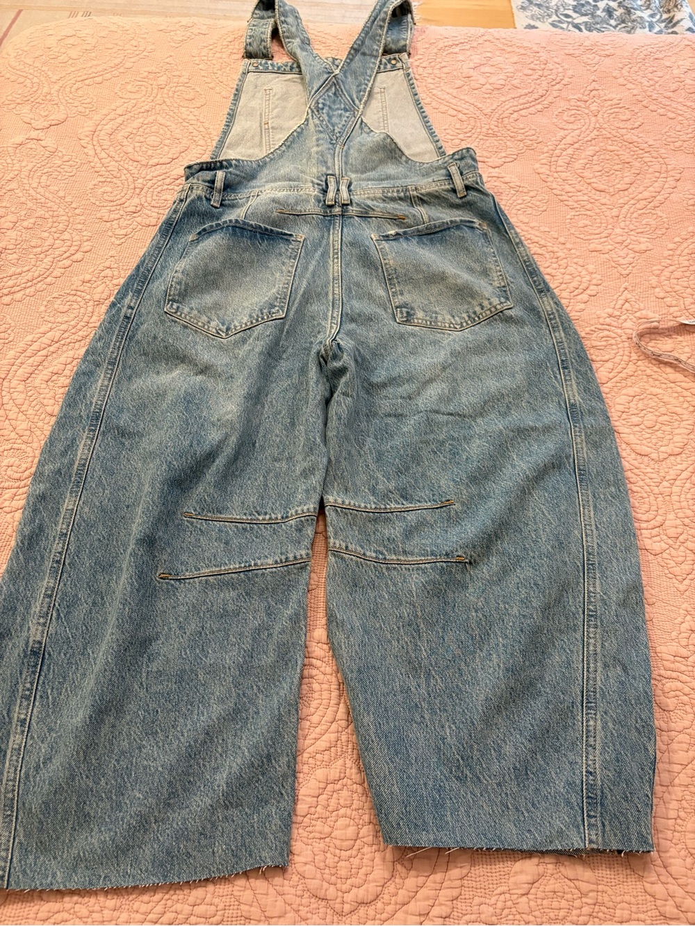 NWOT We The Free Good Luck Barrel Light Blue Denim Overalls - Picture 7 of 11